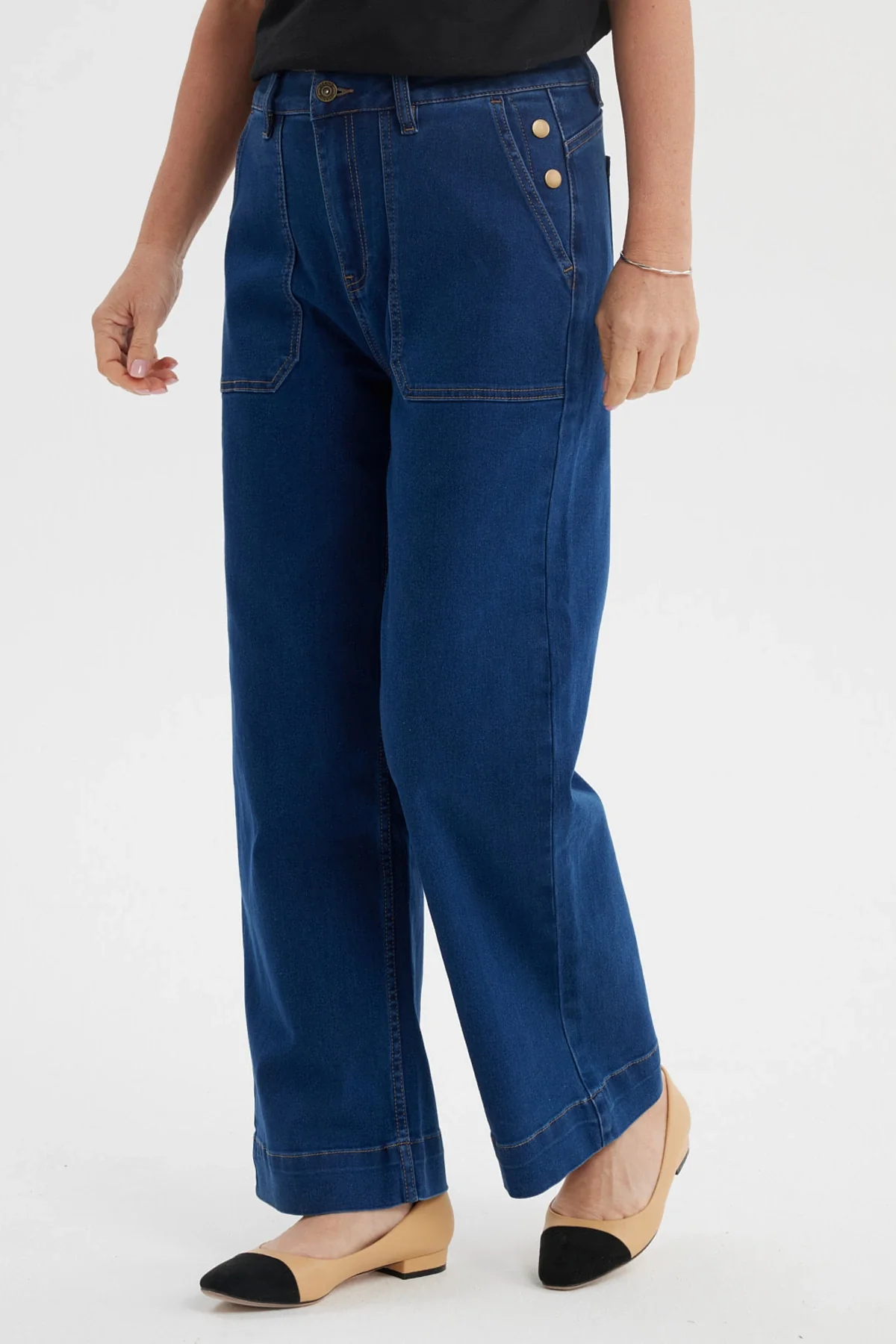 Jeans Mujer Clásico Calce Recto Azul - Image 2