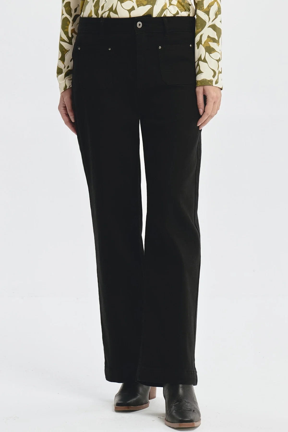 Jeans Mujer Clásico Calce Recto Negro