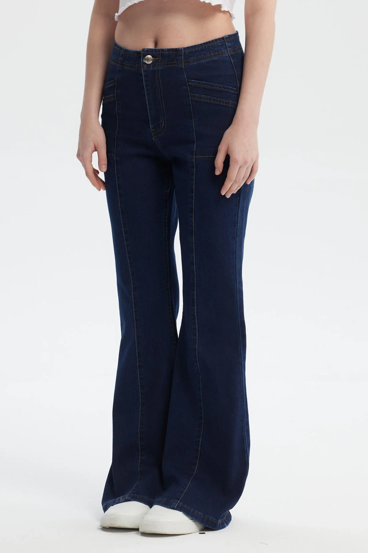 Jeans Mujer Flare Azul Oscuro - Image 2