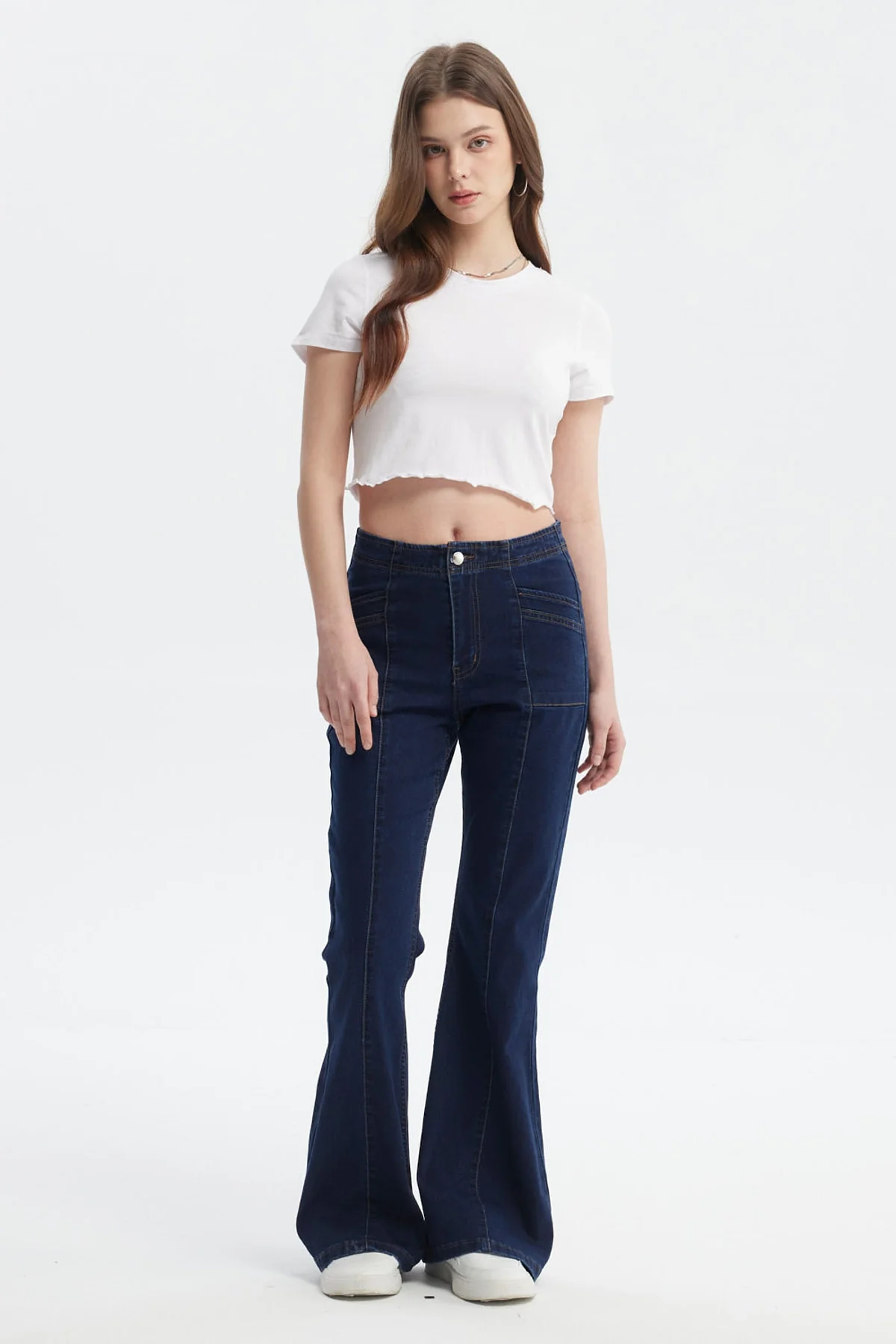 Jeans Mujer Flare Azul Oscuro - Image 4