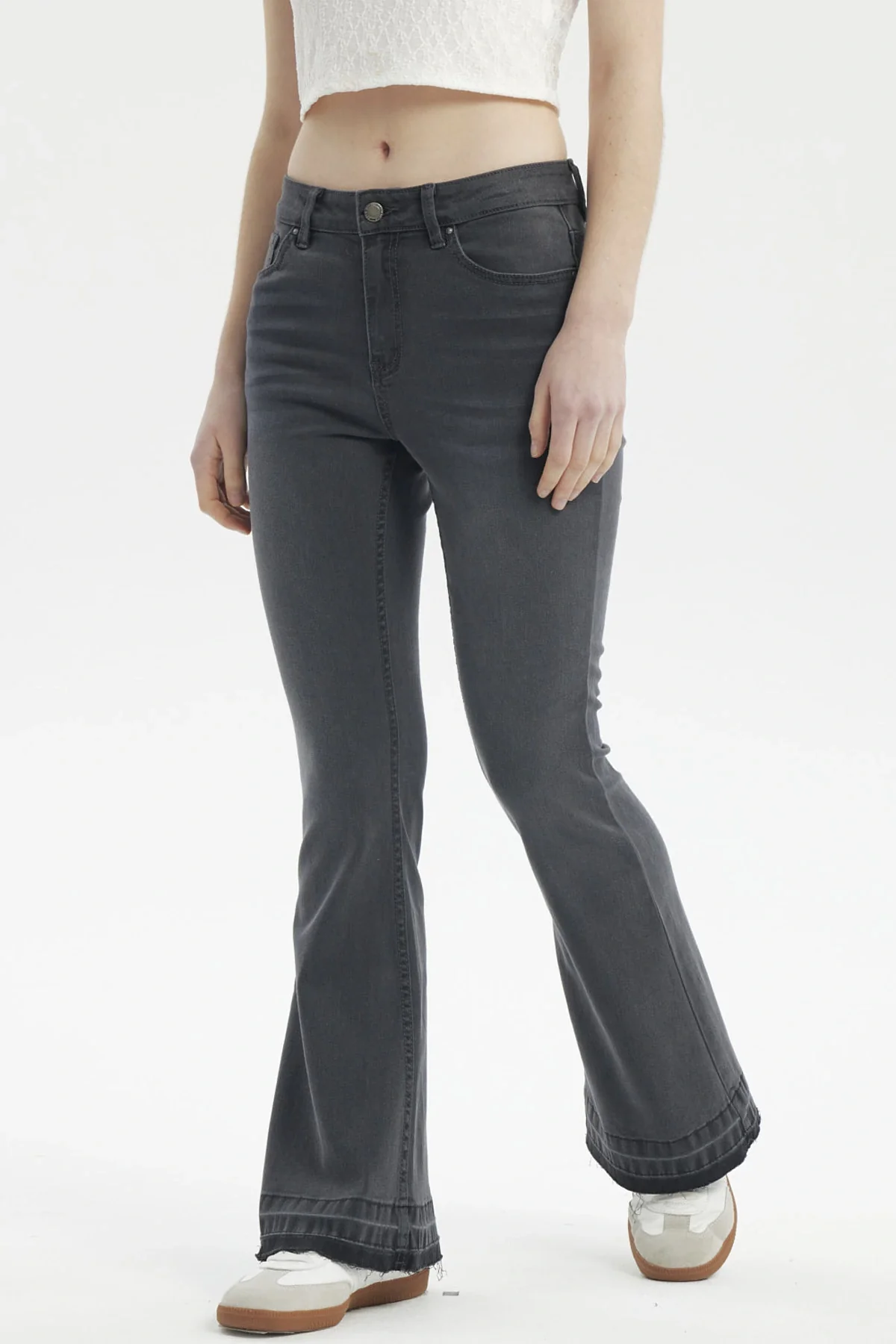 Jeans Mujer Flare Basta Gris - Image 2