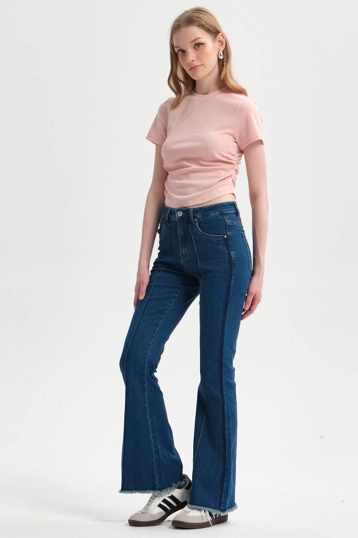 Jeans Mujer Flare Corte Azul - Image 4