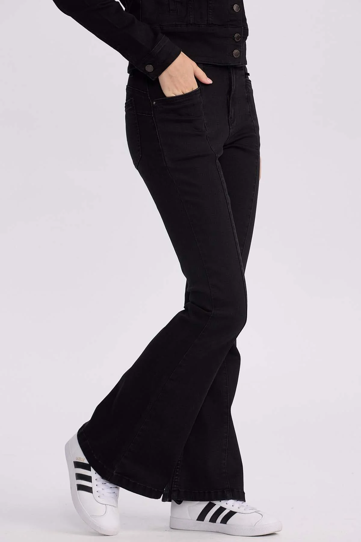 Jeans Mujer Flare Linea Negro - Image 2
