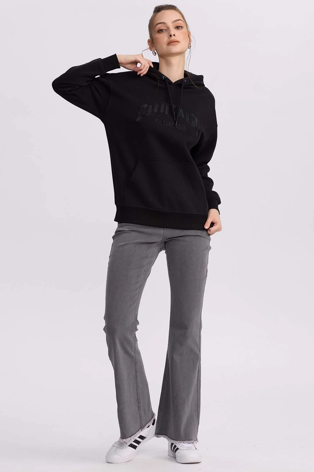 Jeans Mujer Flare Monse Gris - Image 4