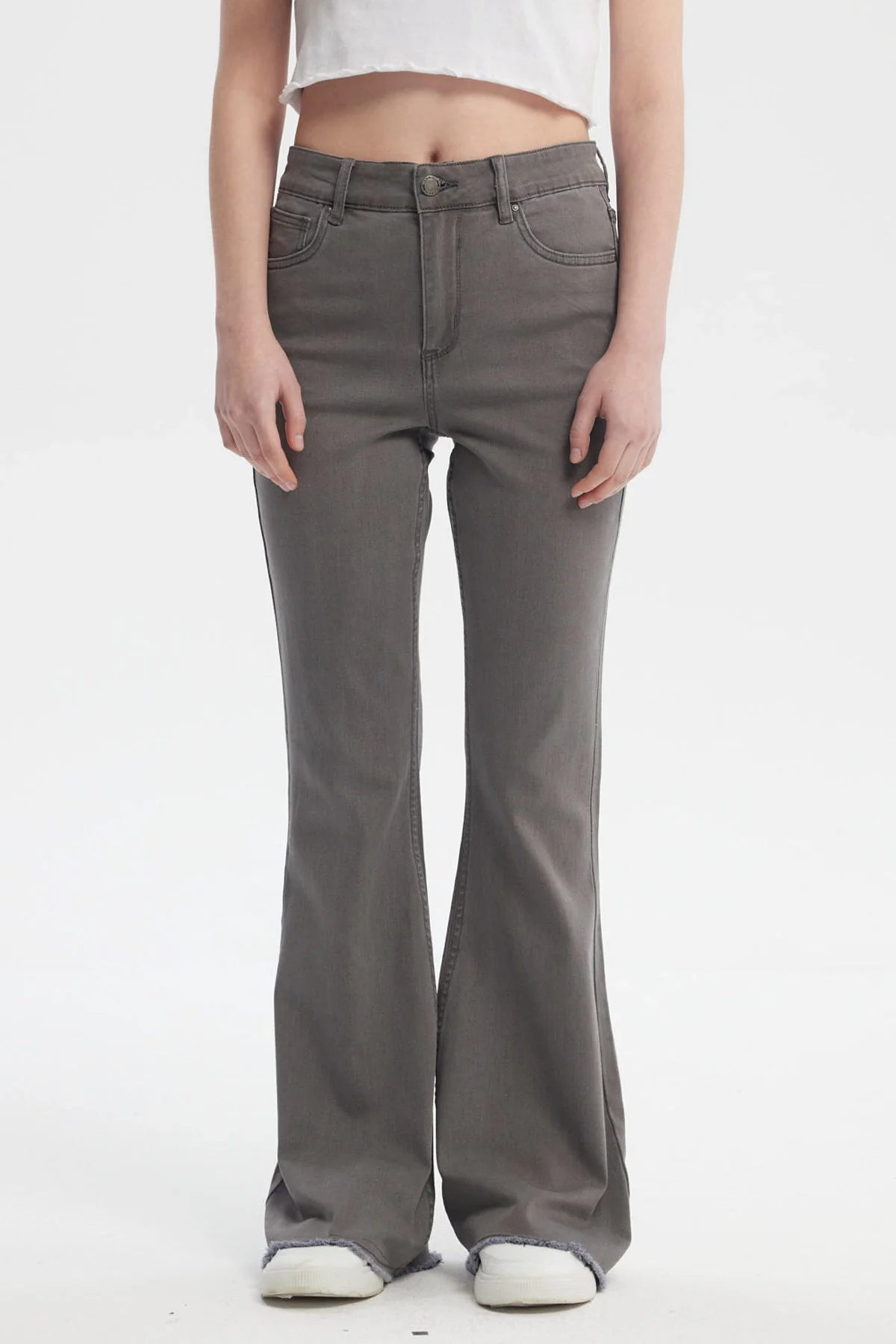 Jeans Mujer Flare Monse Gris