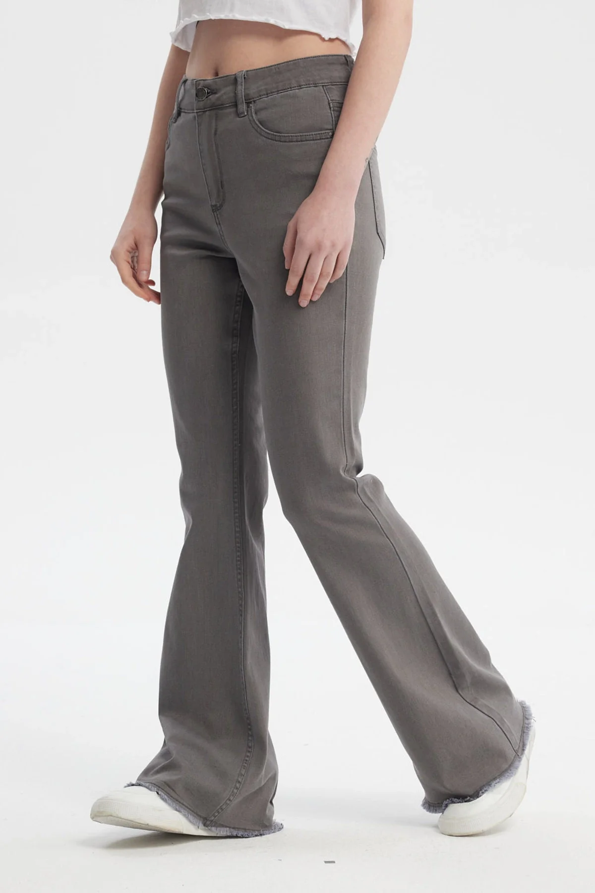 Jeans Mujer Flare Monse Gris - Image 2