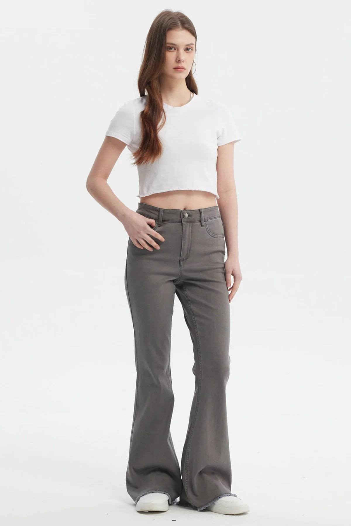 Jeans Mujer Flare Monse Gris - Image 4