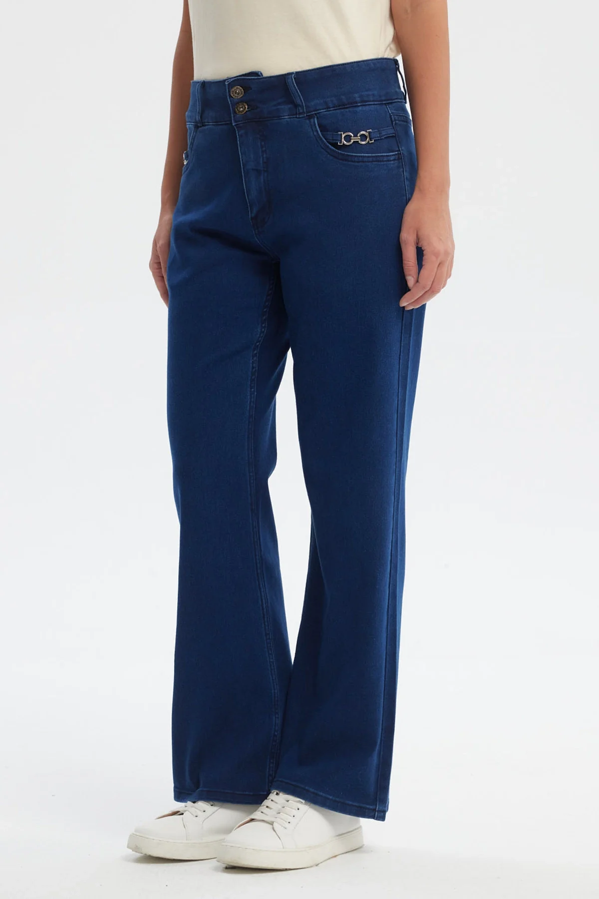 Jeans Mujer Flare Tiro Alto Azul - Image 2