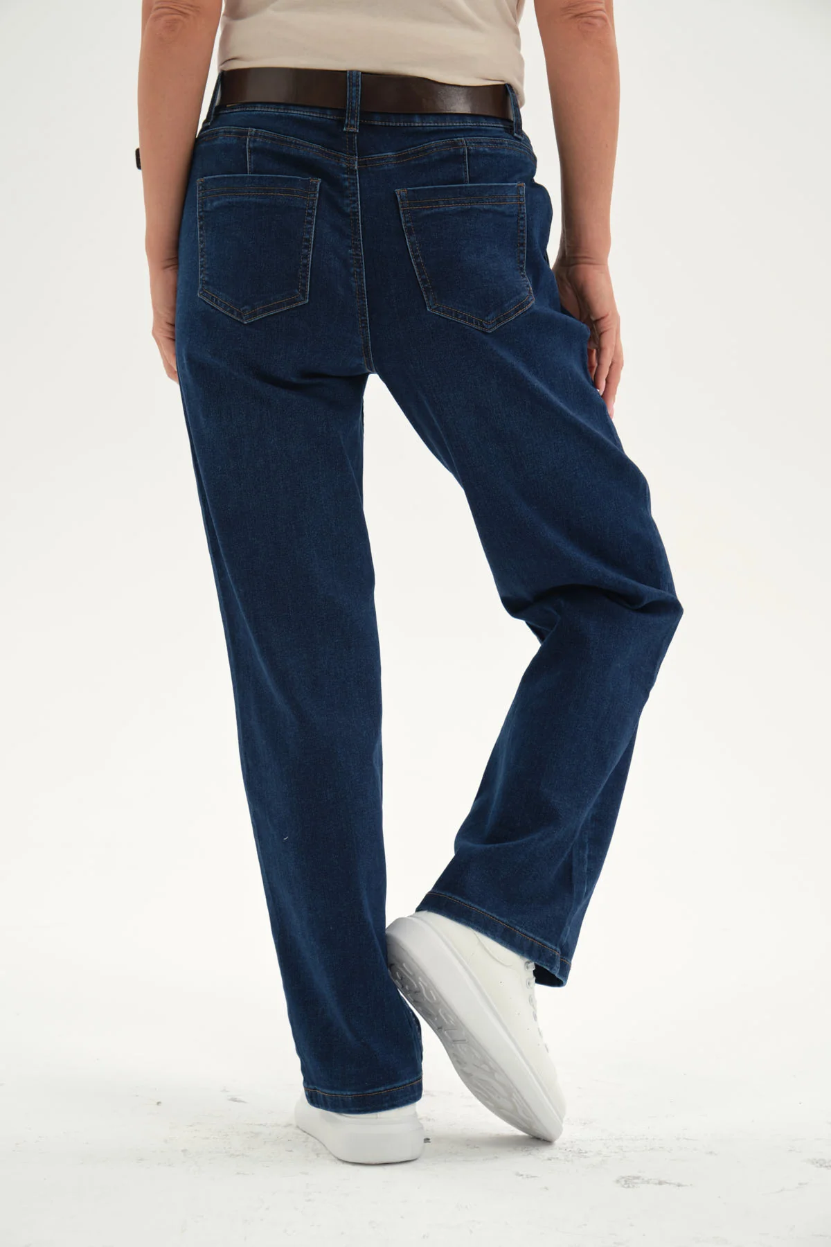 Jeans Mujer Flare Tiro Alto Azul Oscuro - Image 2