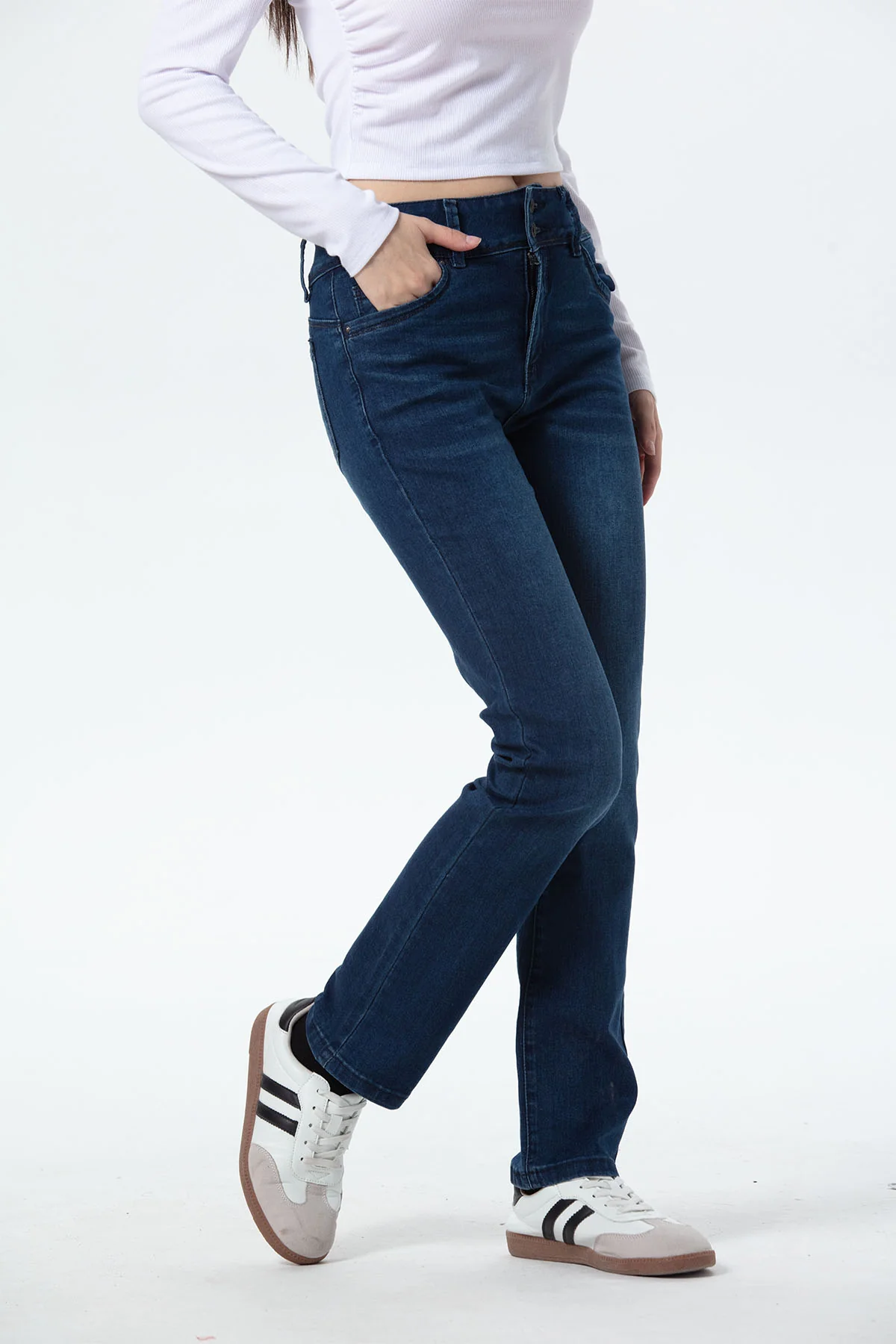 Jeans Mujer Flo Calce Recto Azul Oscuro - Image 2