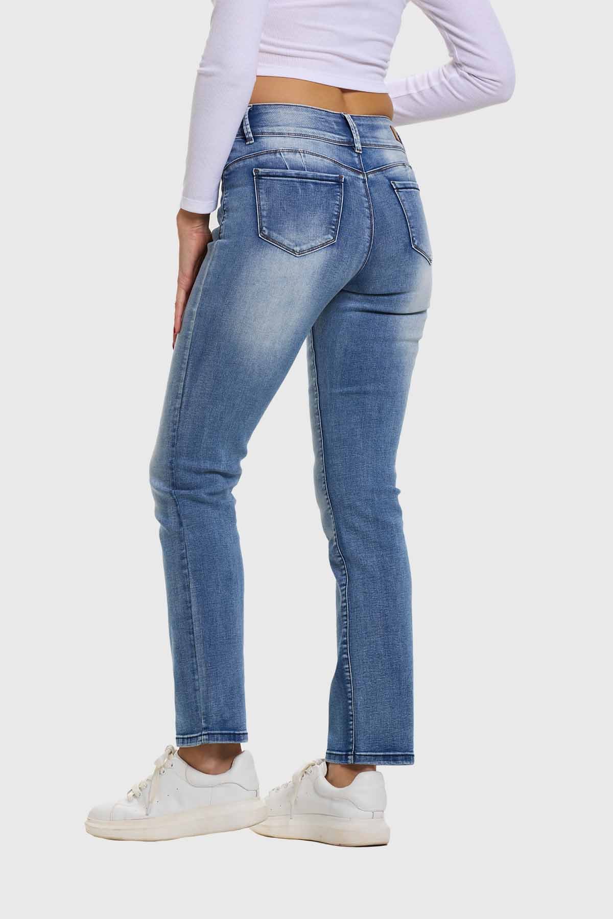 Jeans Mujer Flo Recto Azul - Image 3