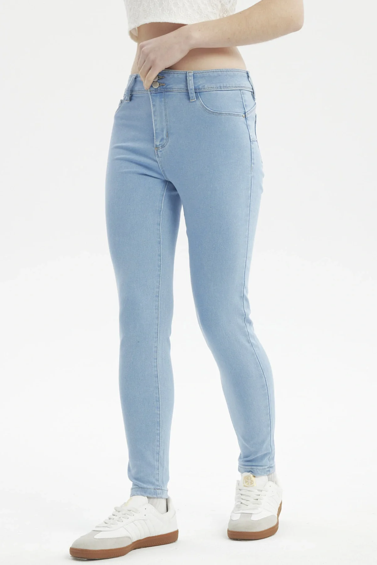Jeans Mujer Jenny Skinny Celeste - Image 3