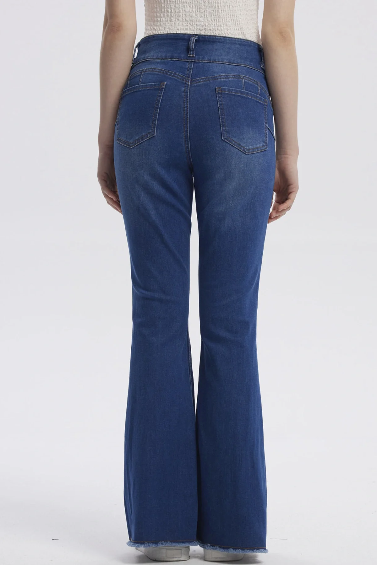 Jeans Mujer Moda Flare Azul Oscuro - Image 3