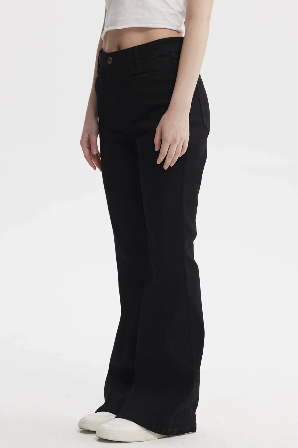 Jeans Mujer Moda Flare Negro - Image 2