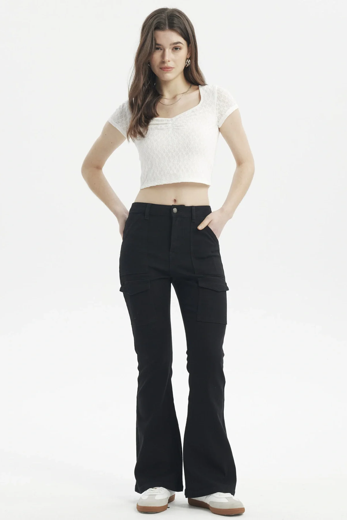 Jeans Mujer Moda Flare Negro - Image 4
