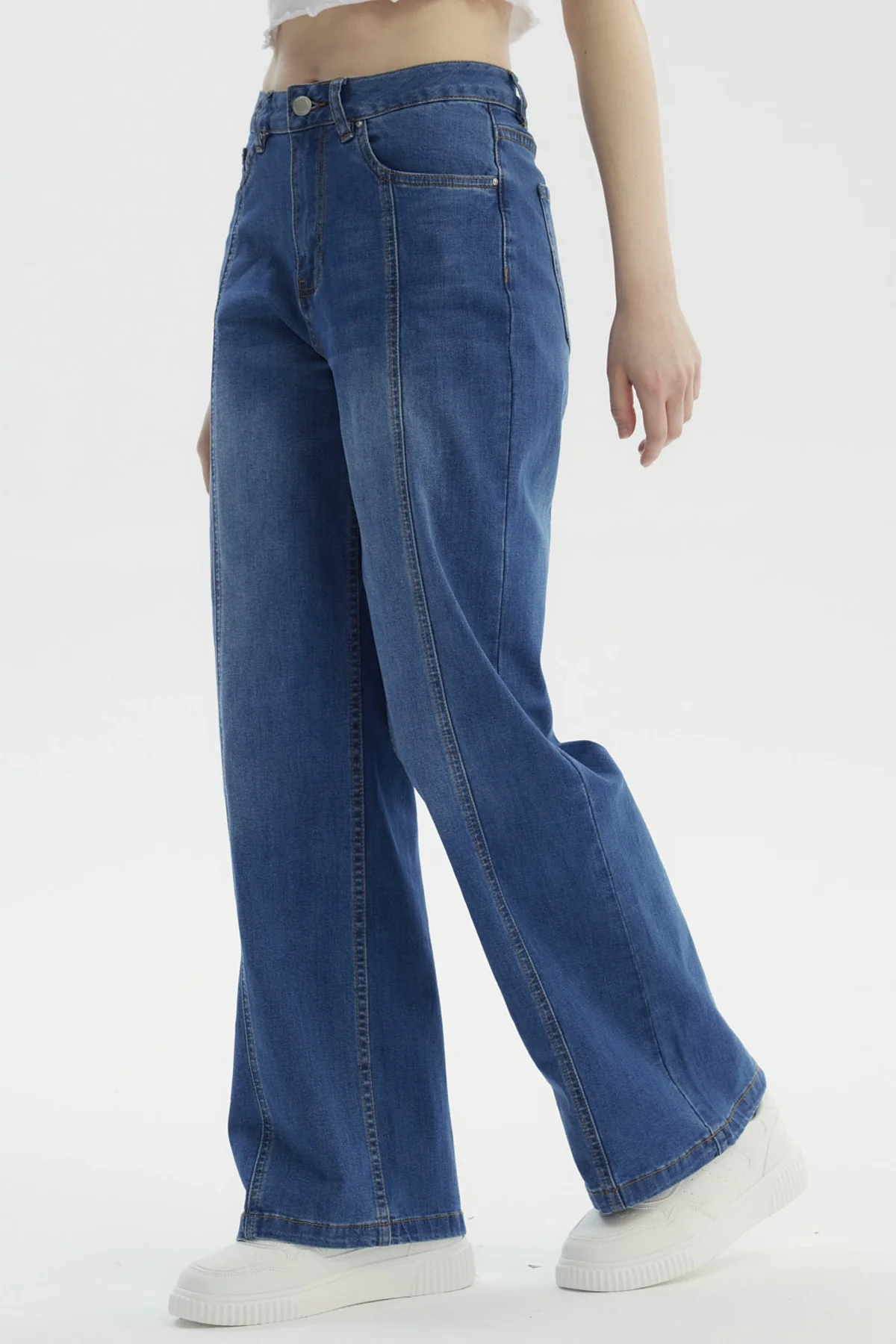 Jeans Mujer Moda Wide Leg Azul - Image 2