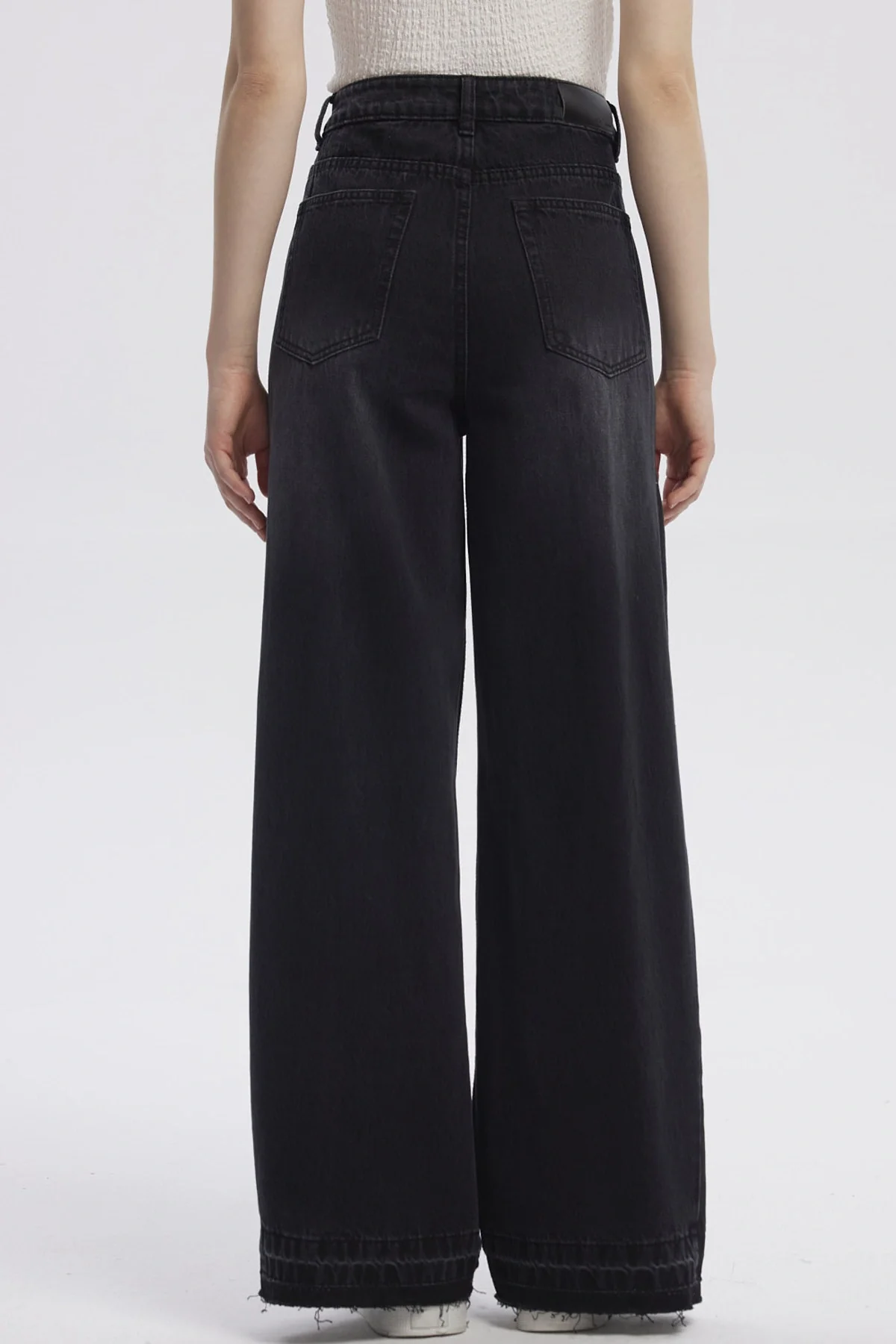 Jeans Mujer Moda Wide Leg Negro - Image 3