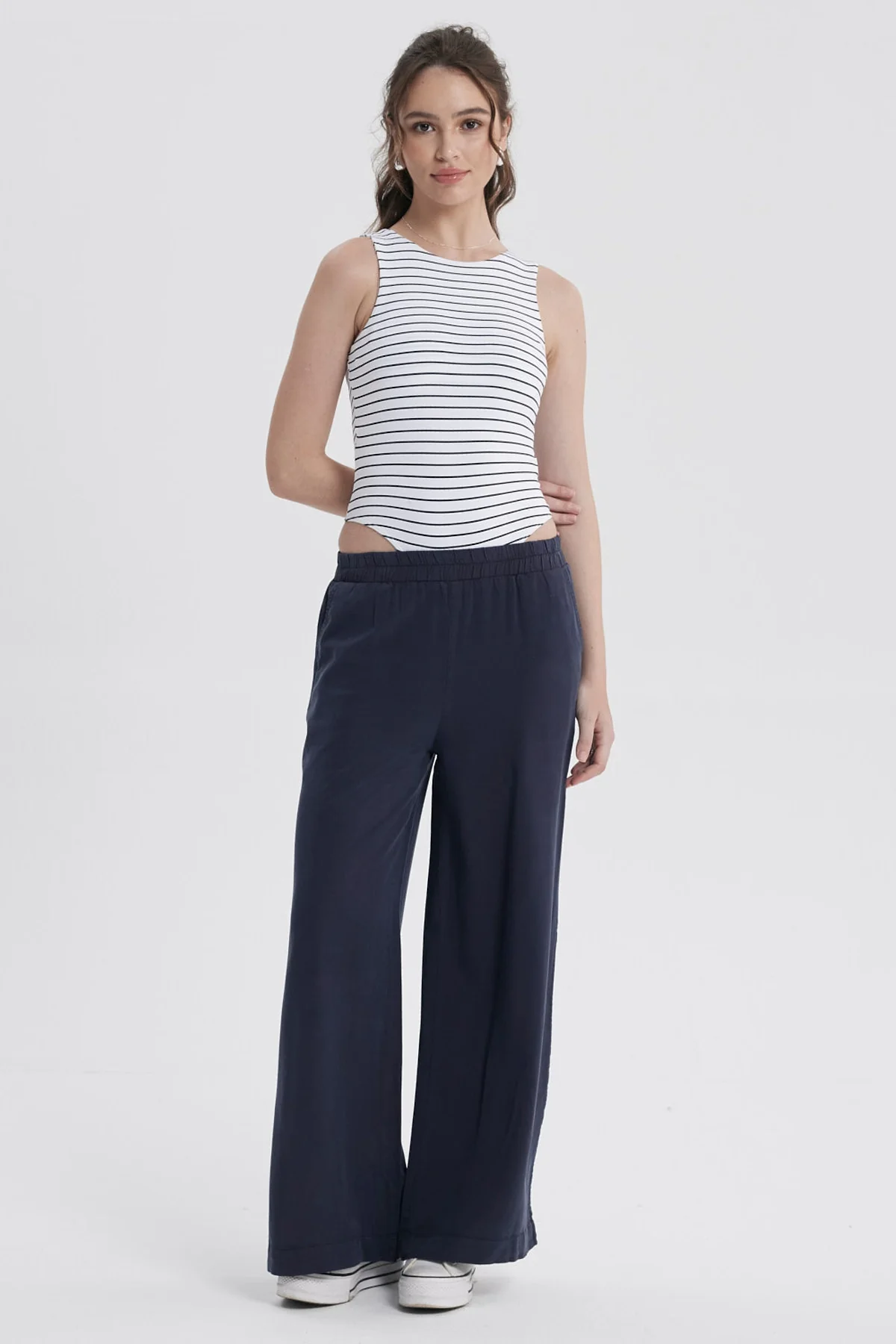 Jeans Mujer Palazzo Azul Oscuro - Image 4