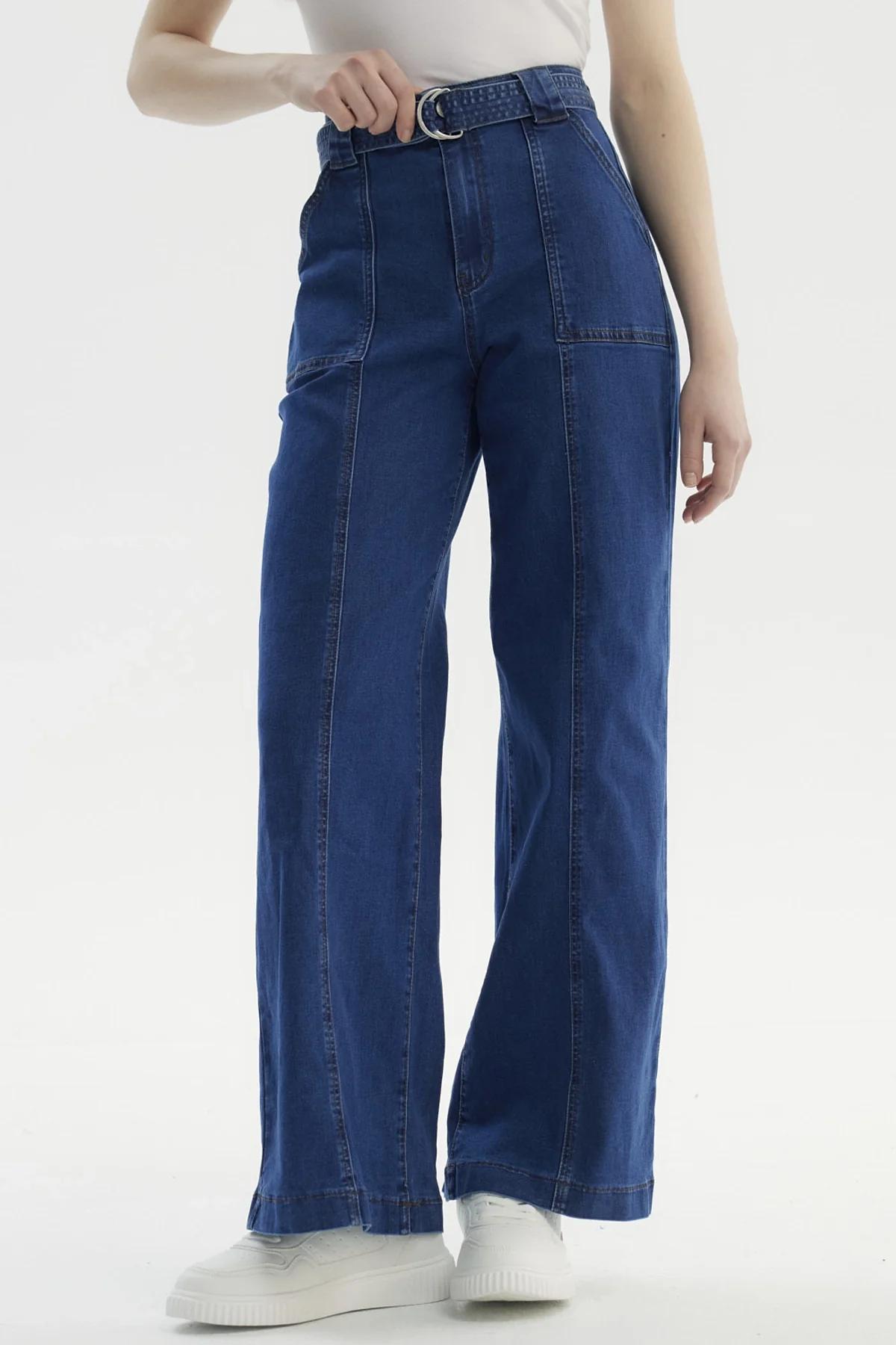 Jeans Mujer Palazzo Azul Oscuro