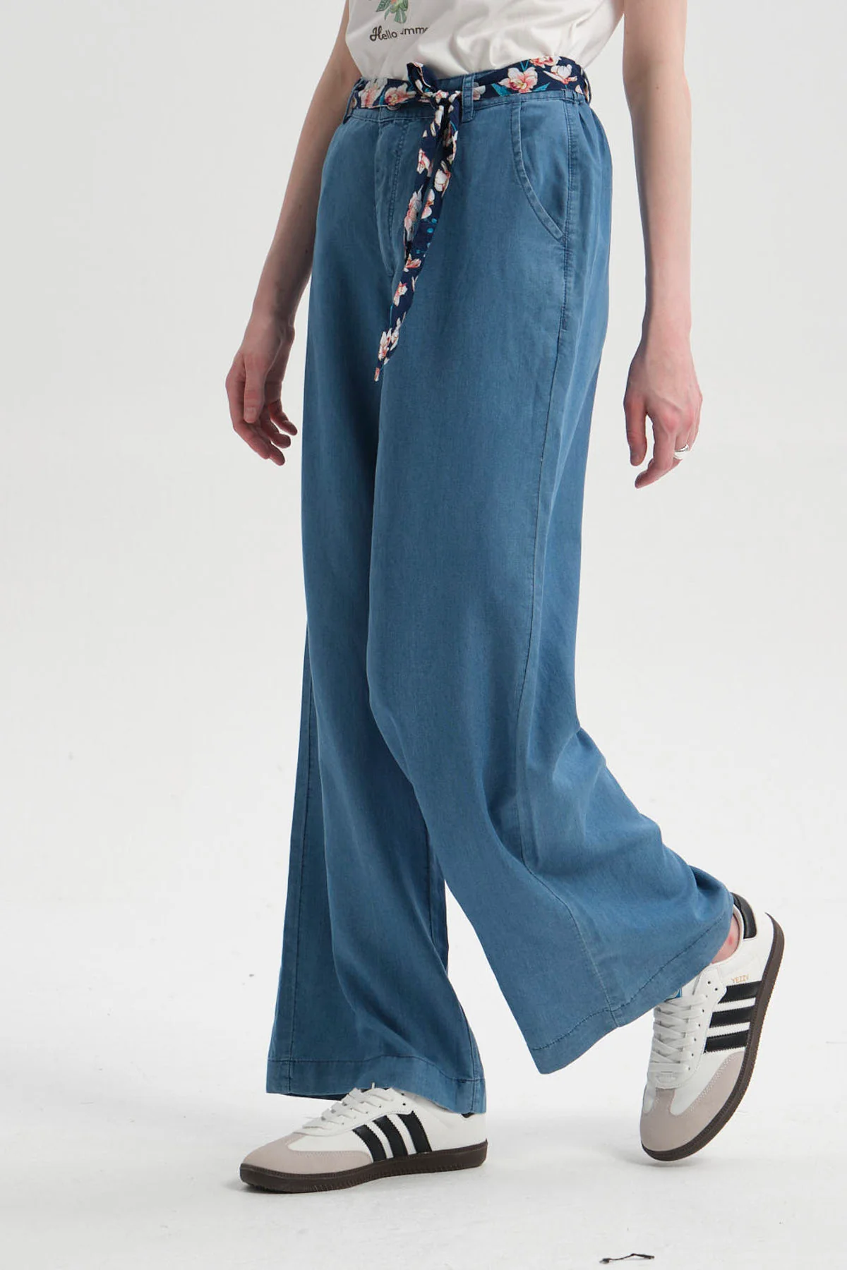 Jeans Mujer Pallazzo Pañuelo Azul - Image 2
