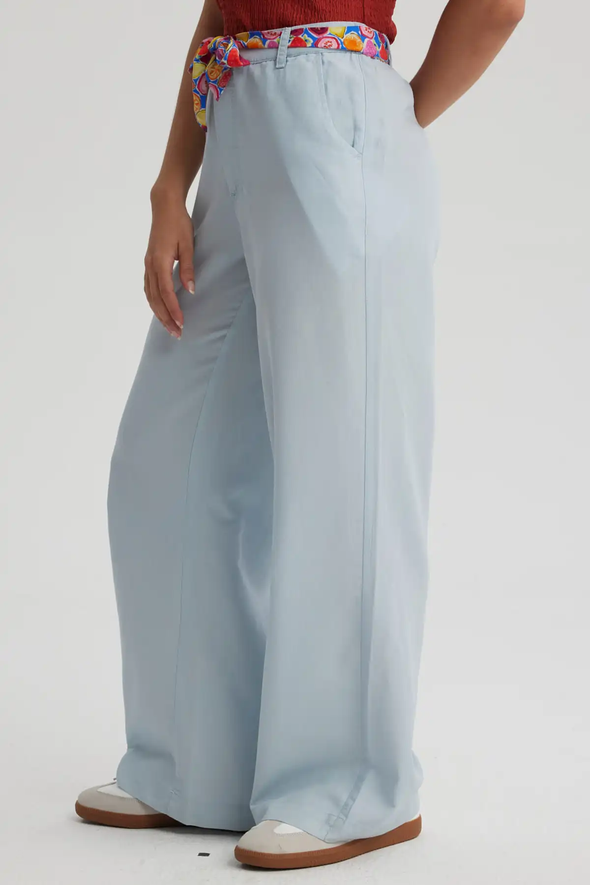 Jeans Mujer Pallazzo Pañuelo Azul Claro - Image 2