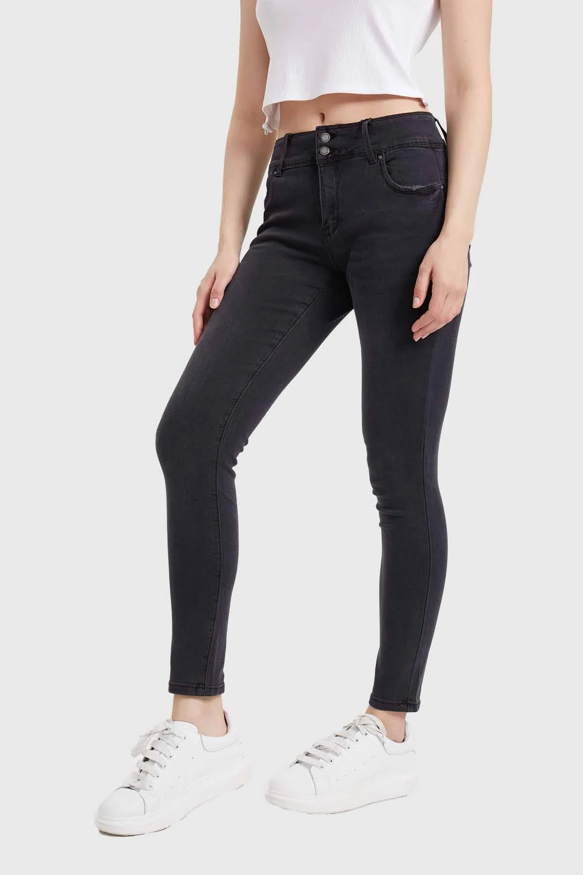 Jeans Mujer Skinny Kim Lavado Negro - Image 2