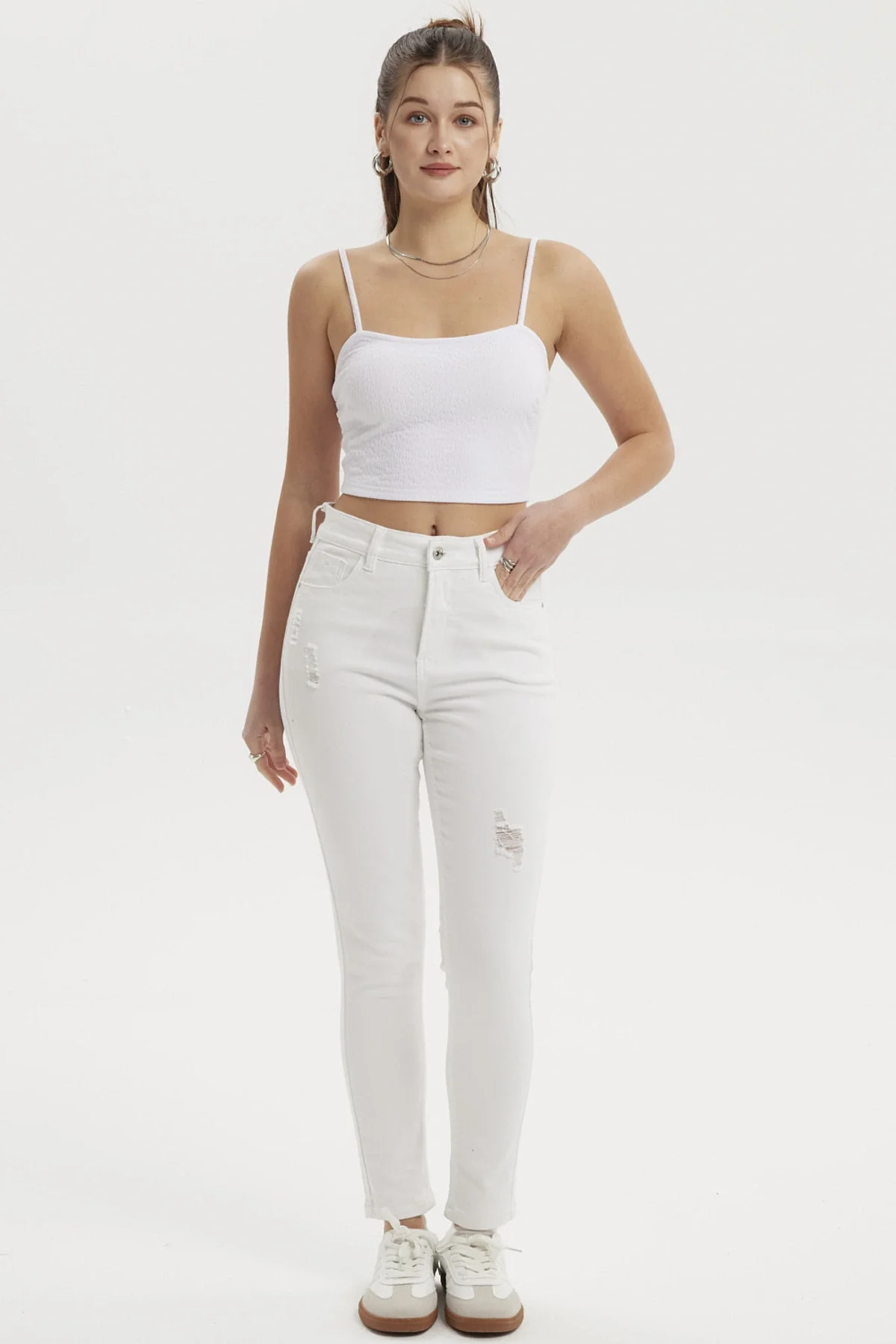 Jeans Mujer Super Skinny Lia Blanco - Image 4