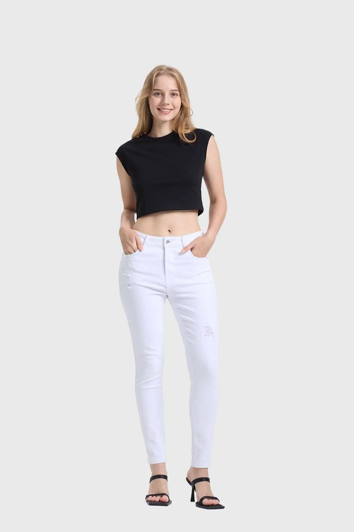 Jeans Mujer Skinny Lia Lavado Blanco - Image 4