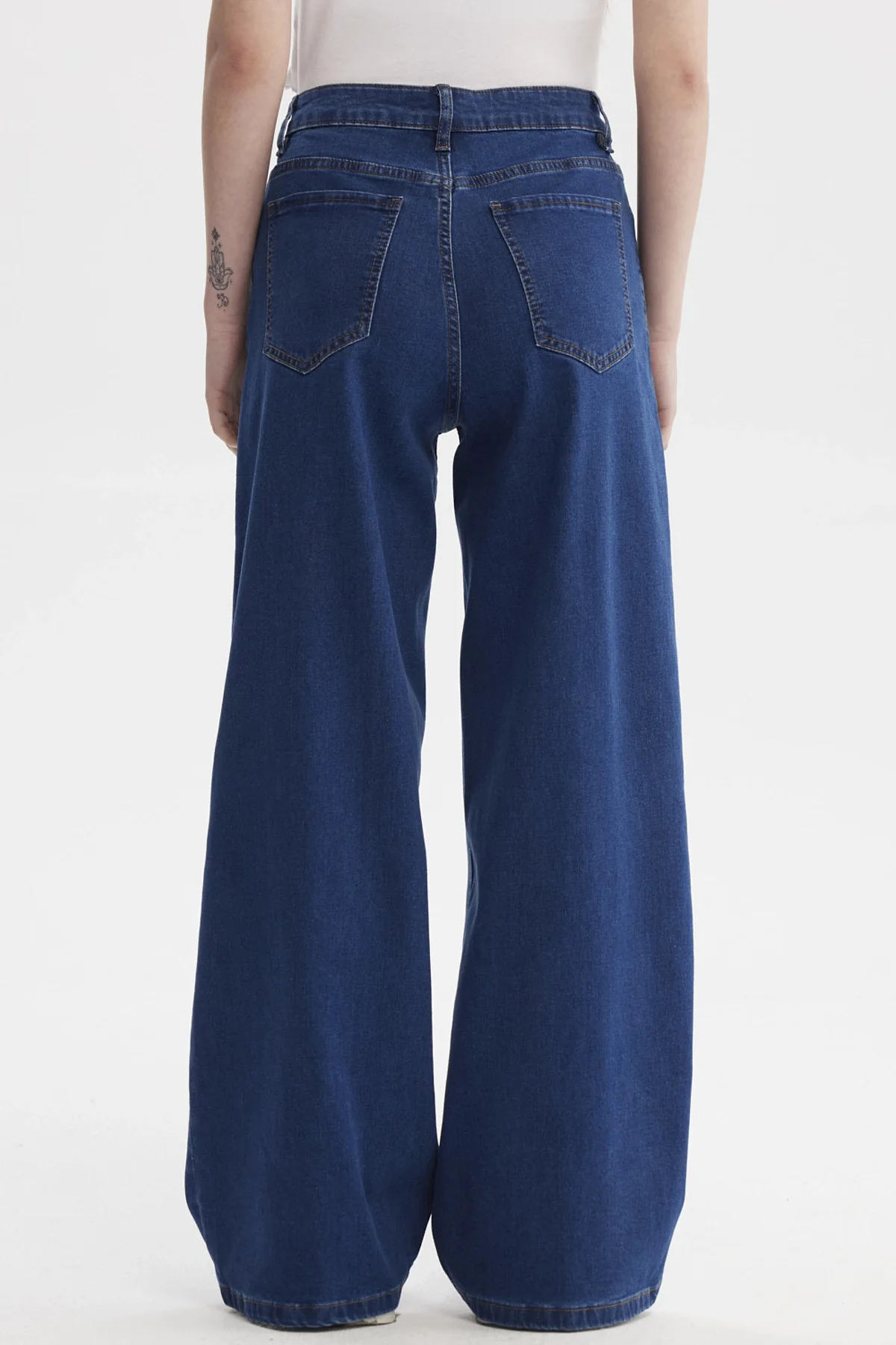 Jeans Mujer Wide Leg Azul Oscuro - Image 3