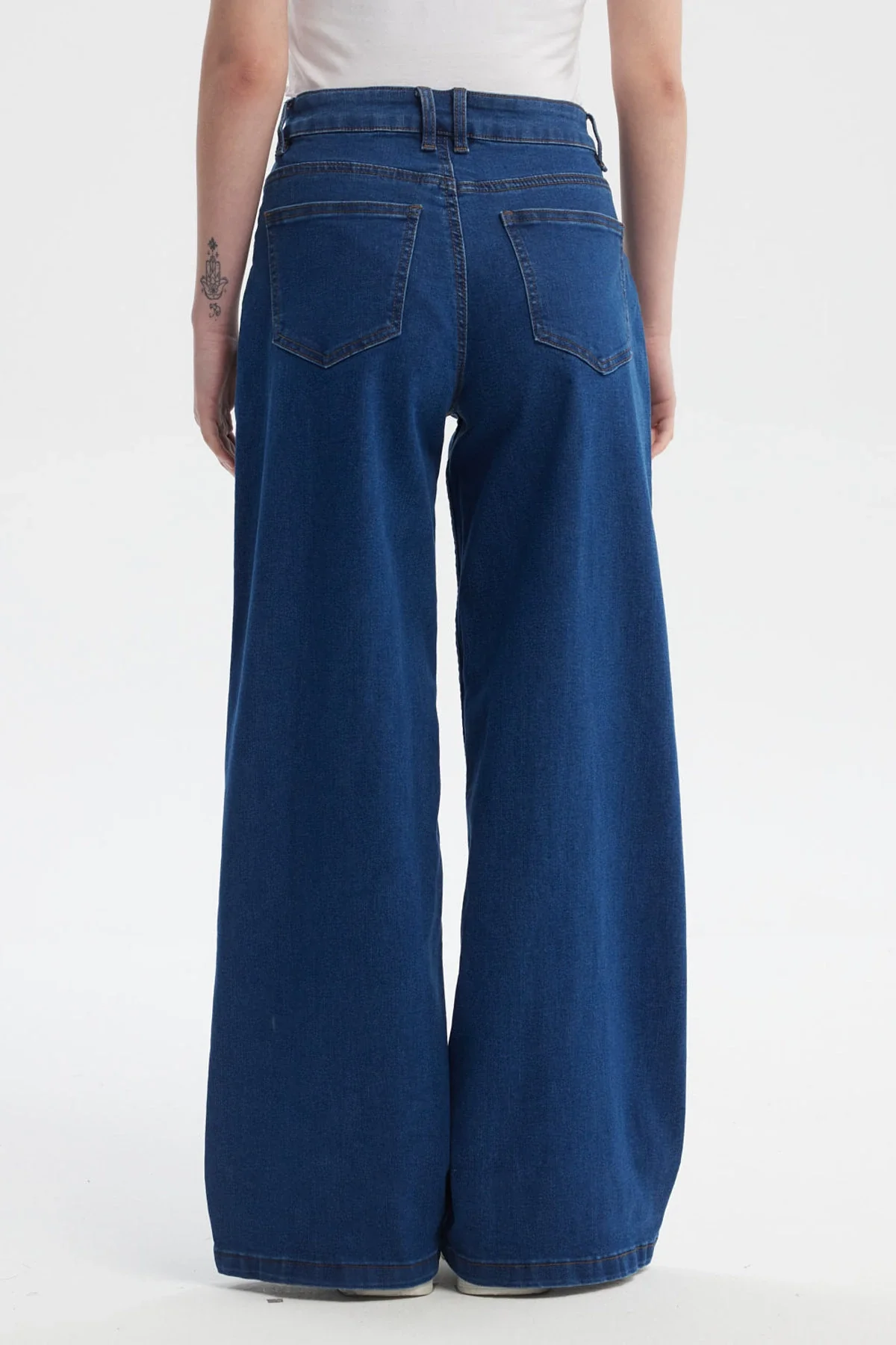 Jeans Mujer Wide Leg Azul Oscuro - Image 3