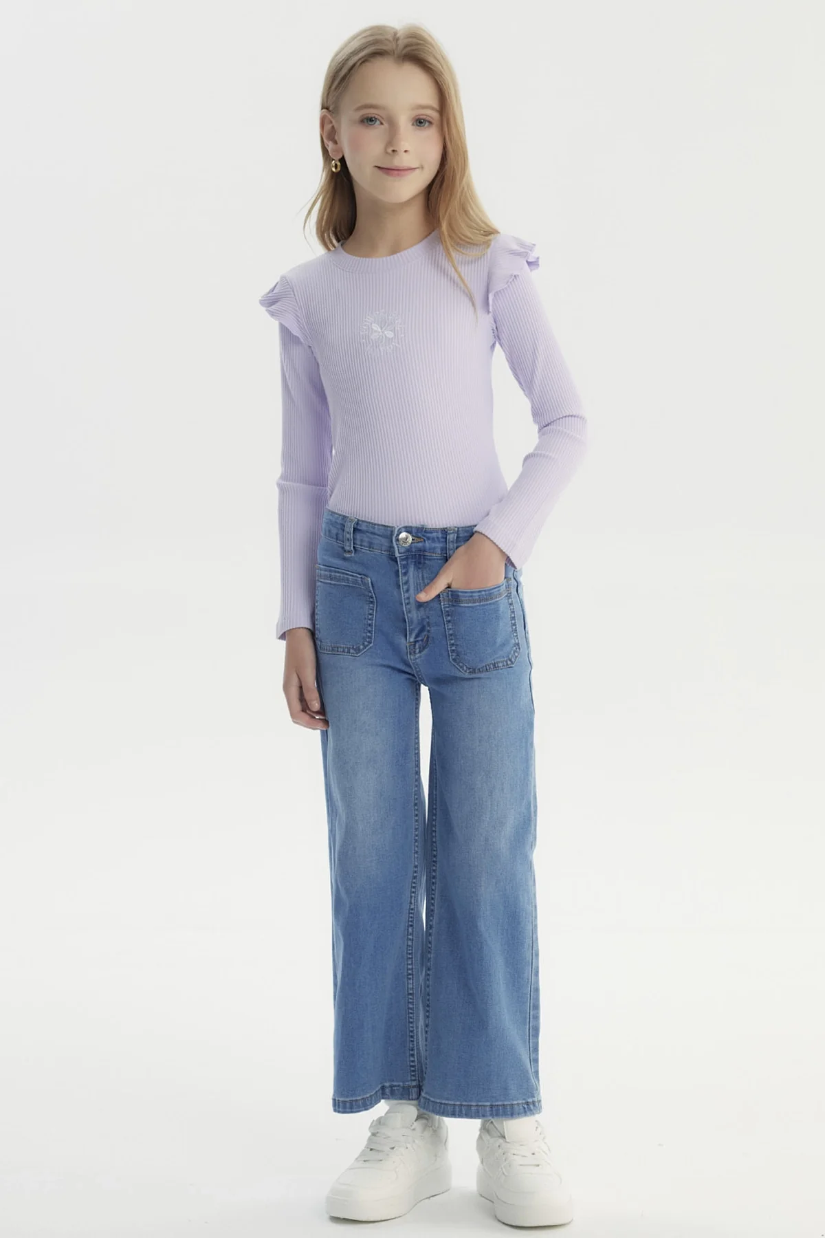 Jeans Niña Wide Leg Azul - Image 4