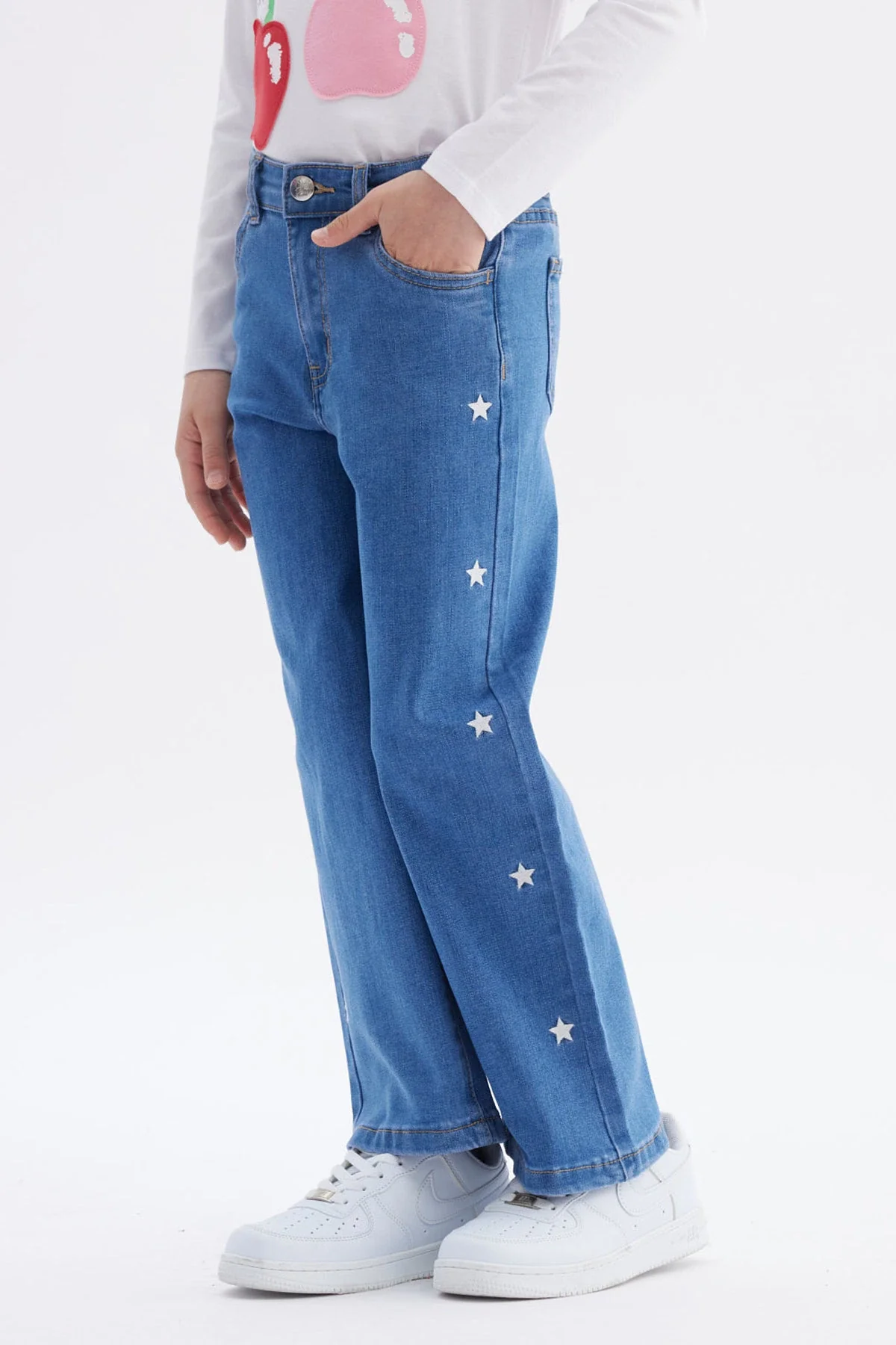 Jeans Niña Wide Leg Azul - Image 2