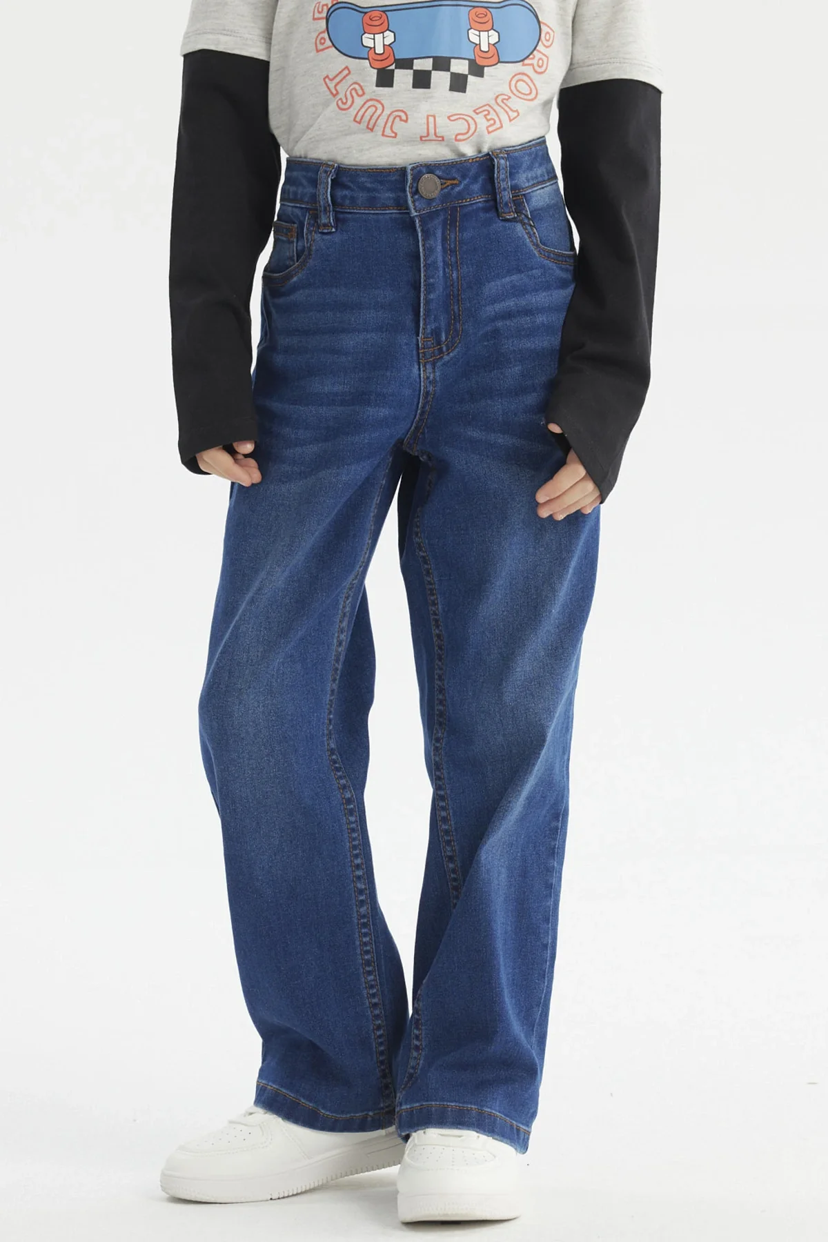 Jeans Niño Básico Azul Oscuro