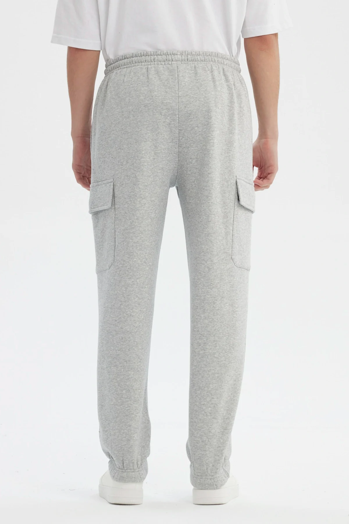 Pantalón Buzo Hombre Juvenil Pitillo Gris Melange - Image 3