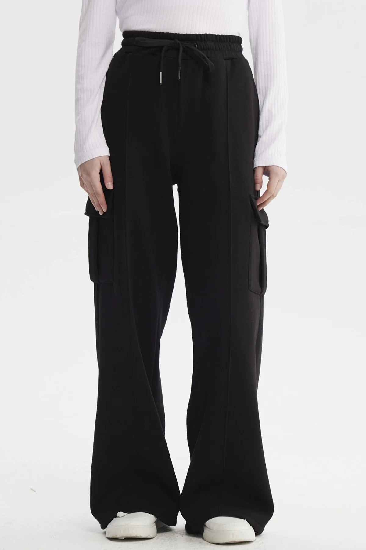Pantalón Buzo Mujer Cargo Negro