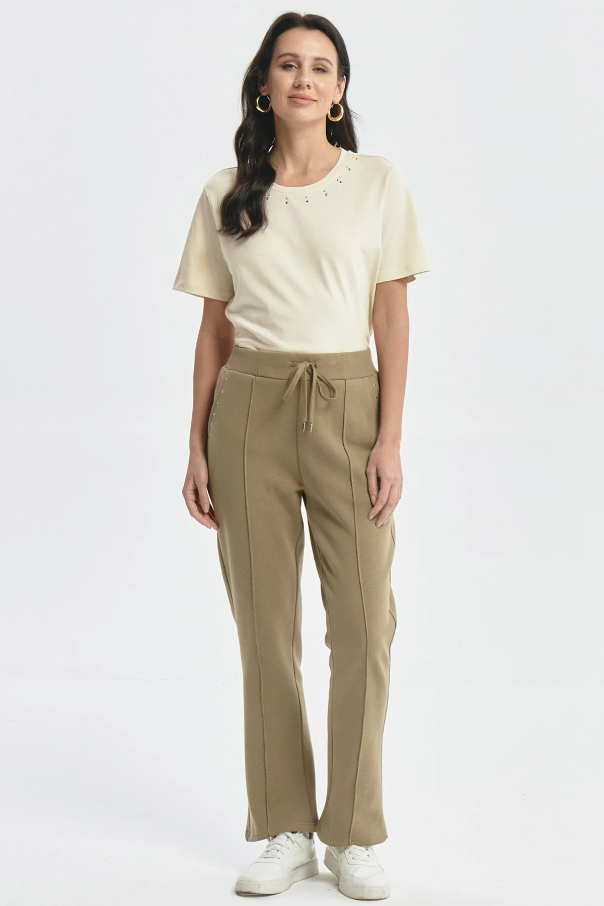 Pantalón Buzo Mujer Clásico Flare Verde - Image 4