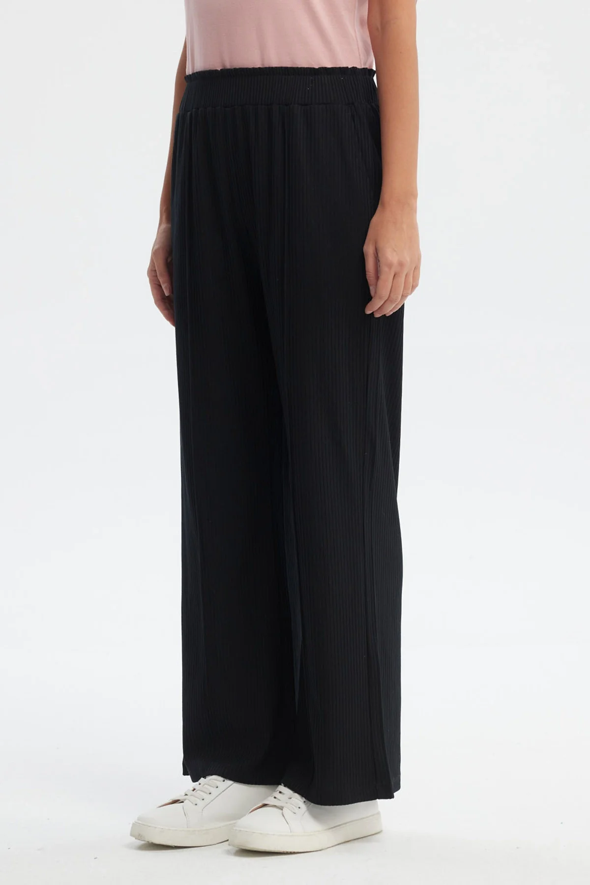 Pantalón Buzo Mujer Costura Delantero Negro - Image 2