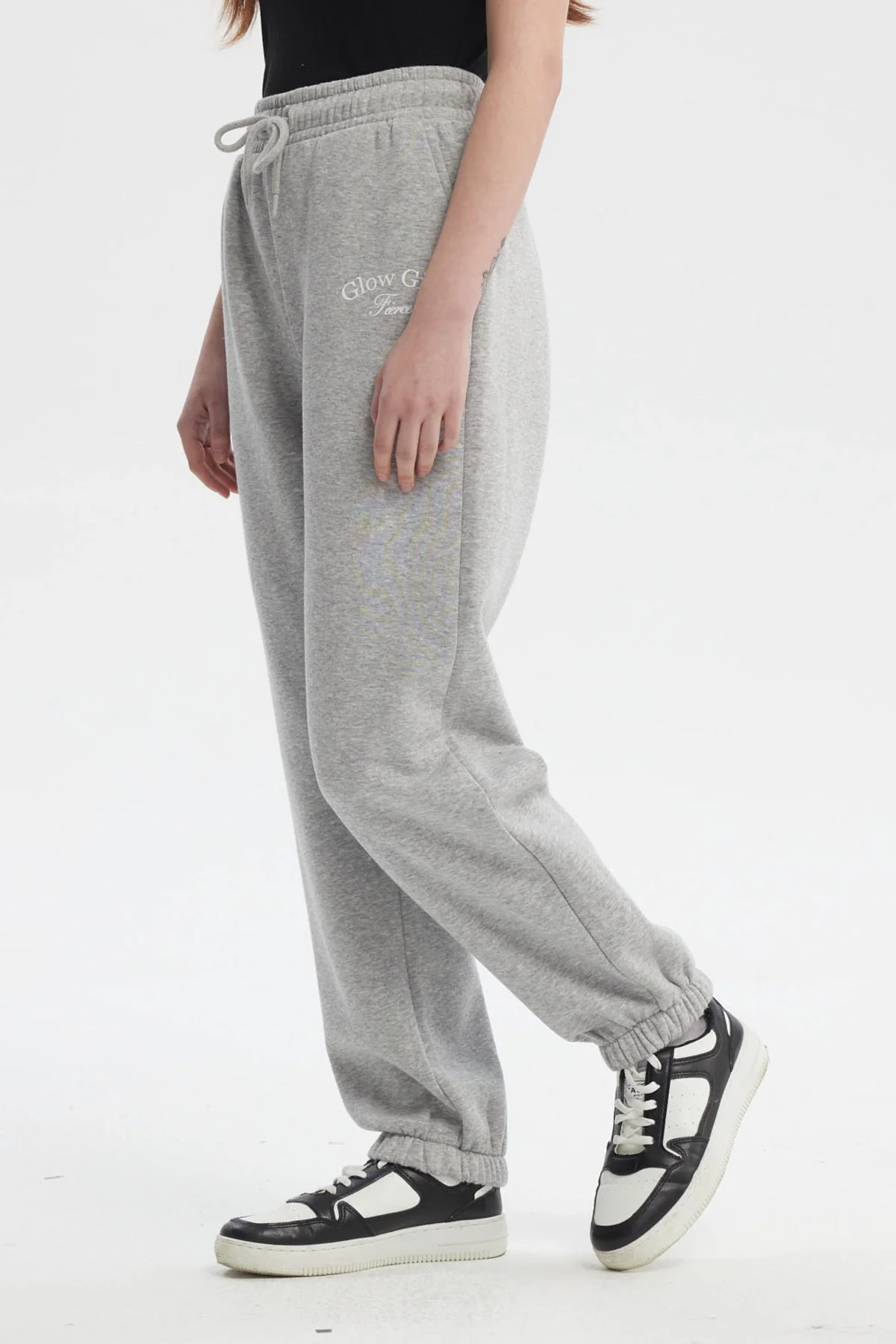 Pantalón Buzo Mujer Jogger Gris Melange - Image 2