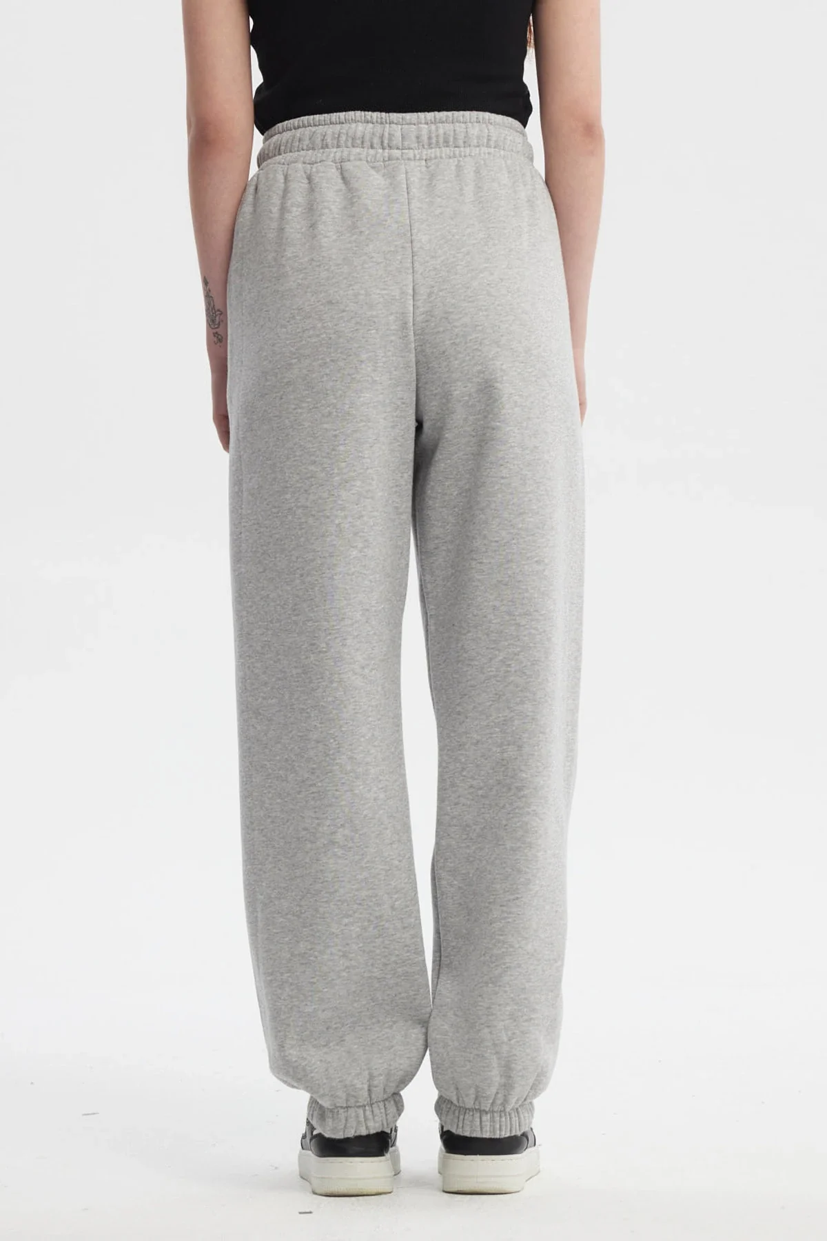Pantalón Buzo Mujer Jogger Gris Melange - Image 3