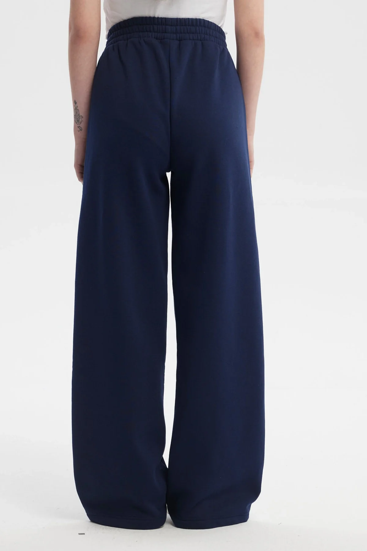 Pantalón Buzo Mujer Wide Leg Azul Oscuro - Image 3
