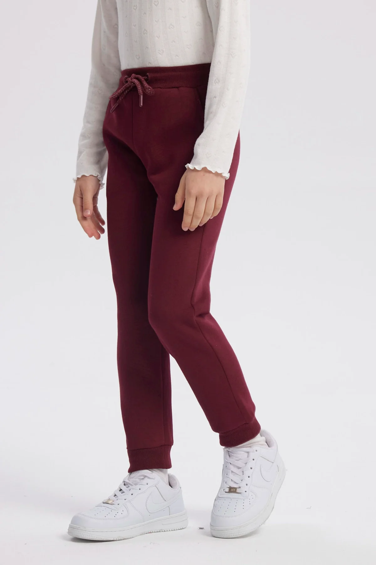 Pantalón Buzo Niña Jogger Burdeo - Image 2