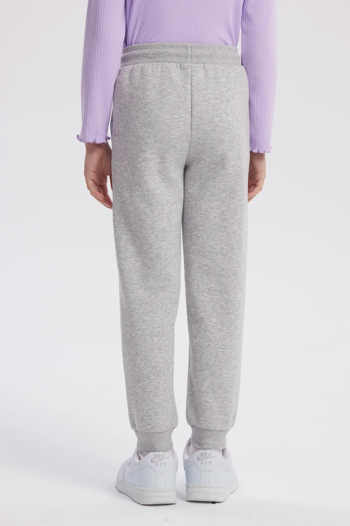 Pantalón Buzo Niña Jogger Gris Melange - Image 3