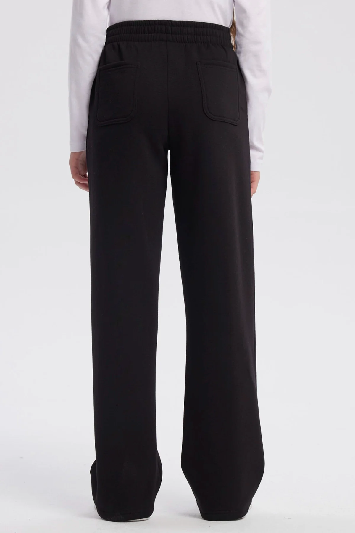 Pantalón Buzo Niña Wide Leg Negro - Image 3