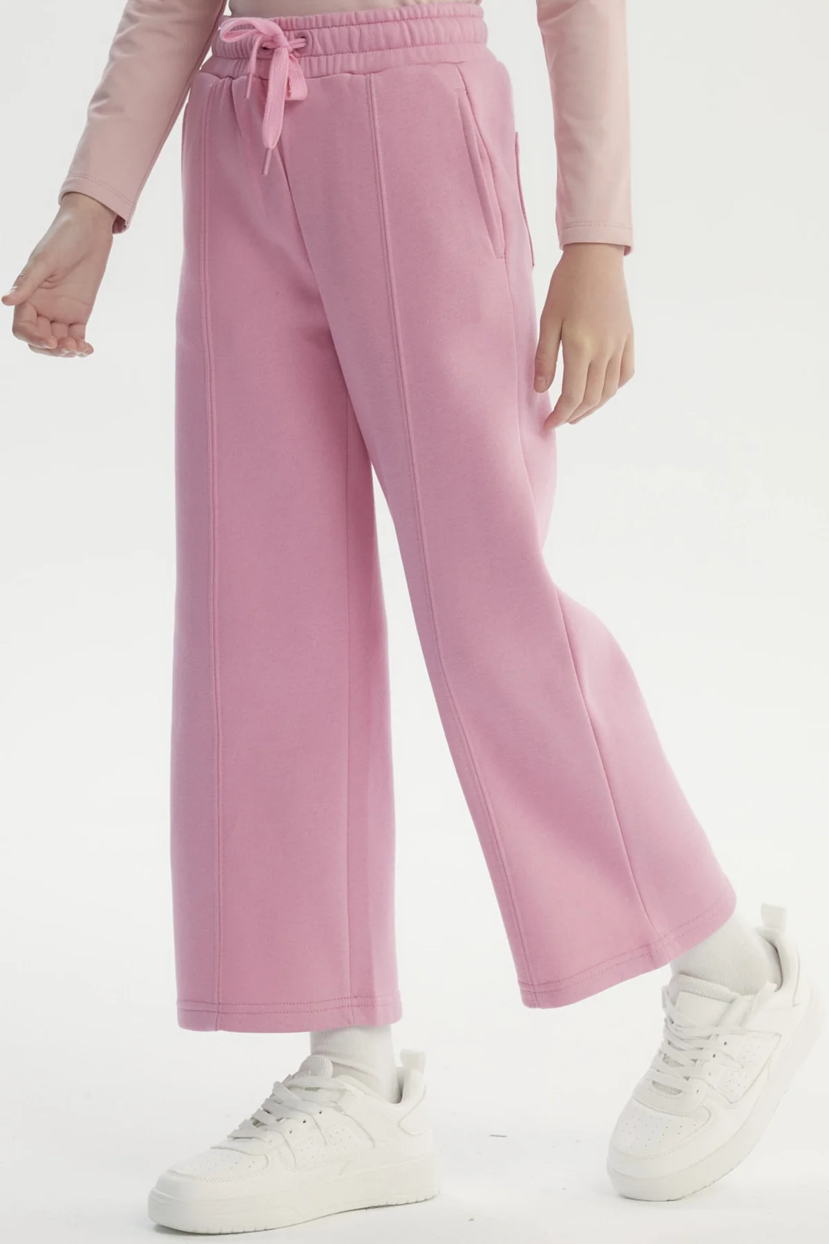 Pantalón Buzo Niña Wide Leg Rosado - Image 2