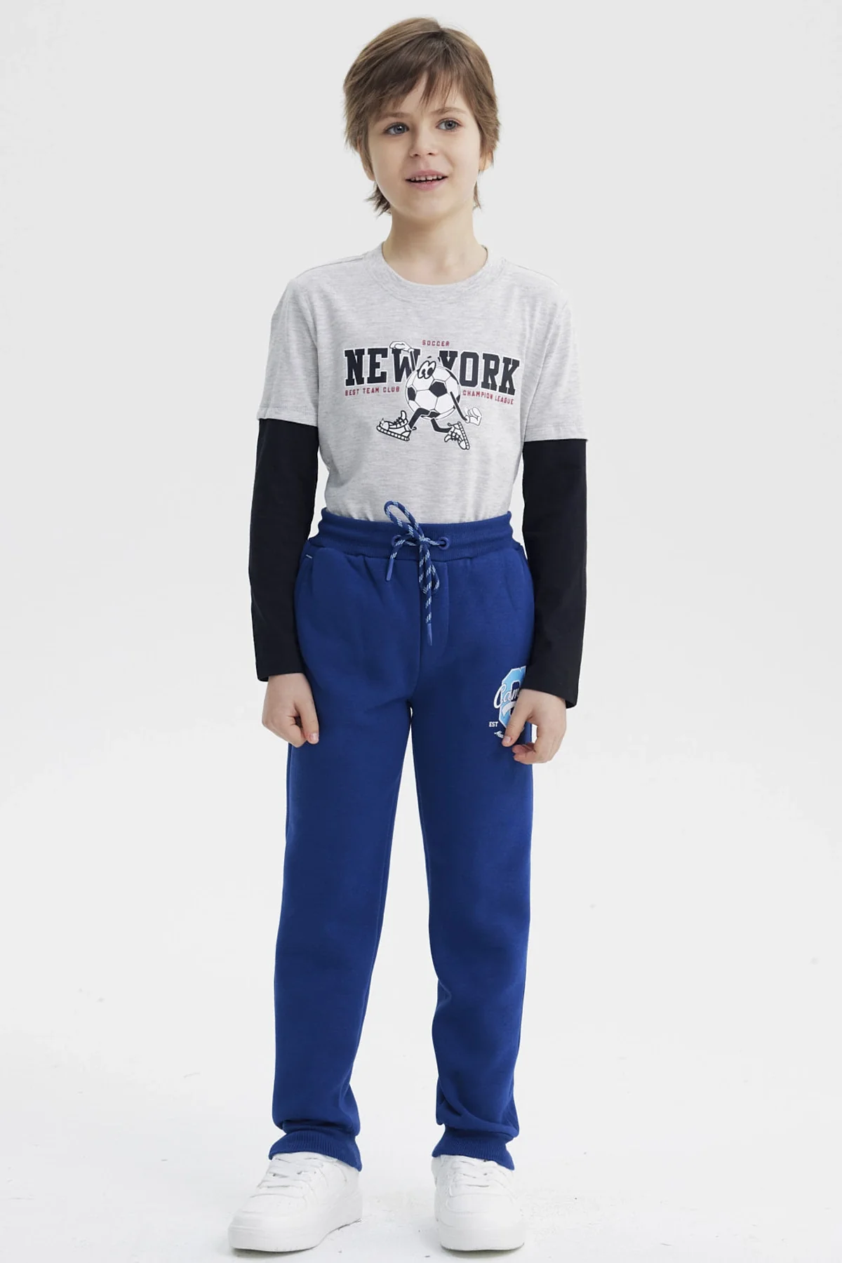 Pantalón Buzo Niño Jogger Azul - Image 4