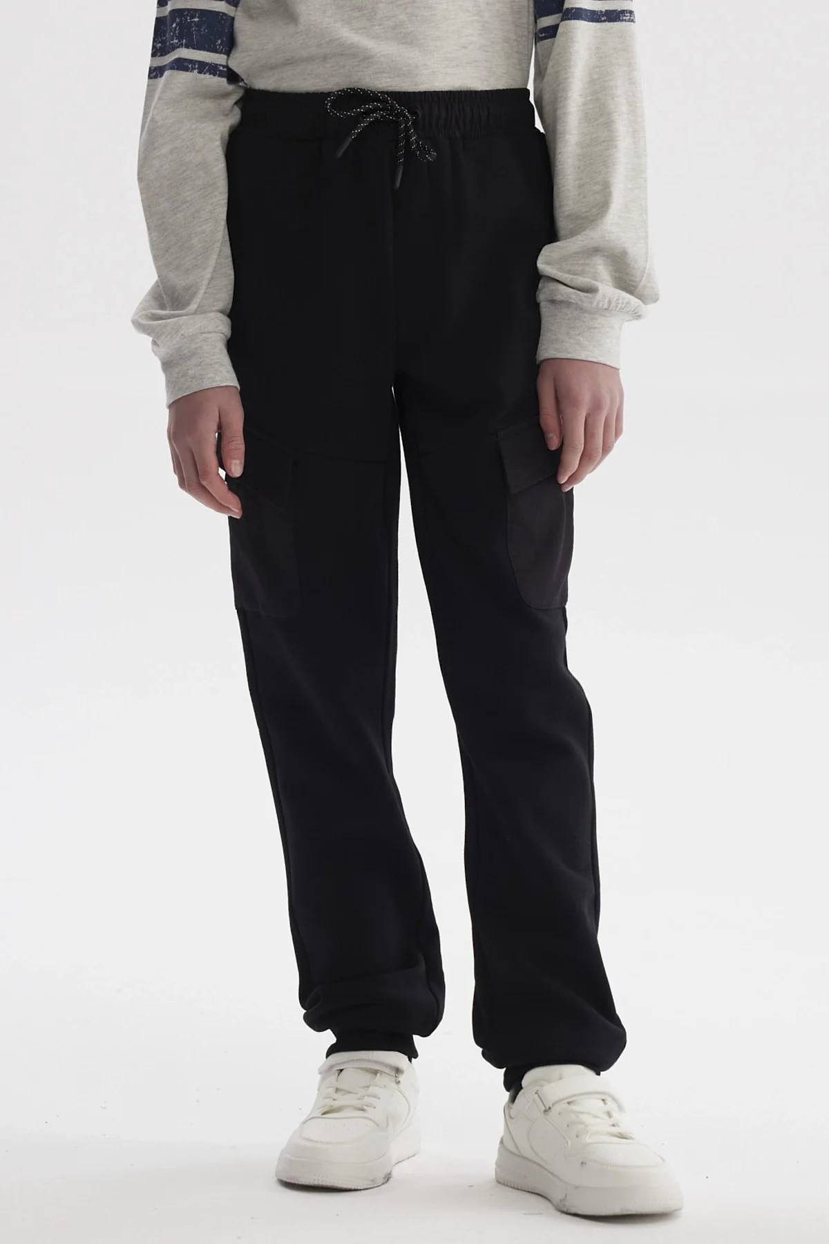 Pantalón Buzo Niño Jogger Cargo Negro