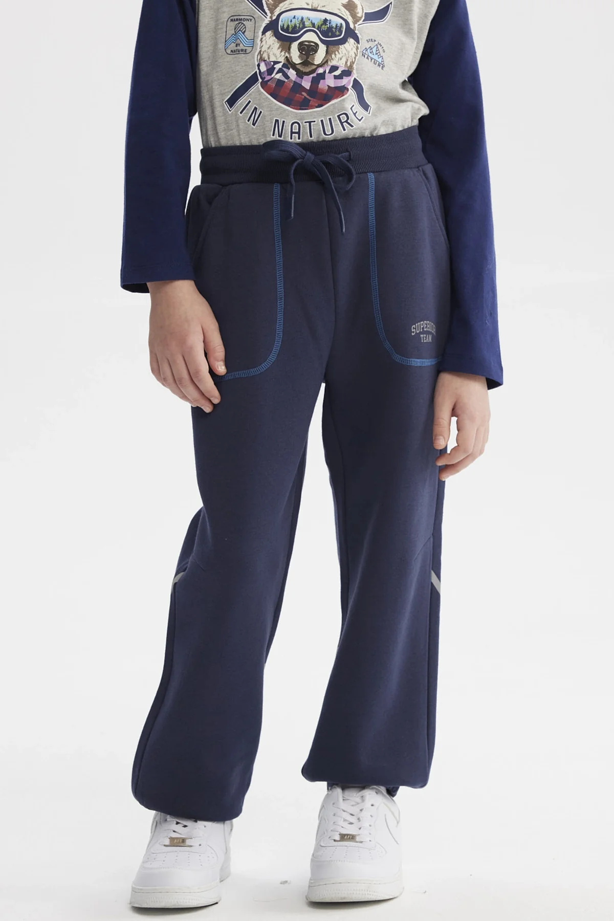 Pantalón Buzo Niño Pitillo Azul