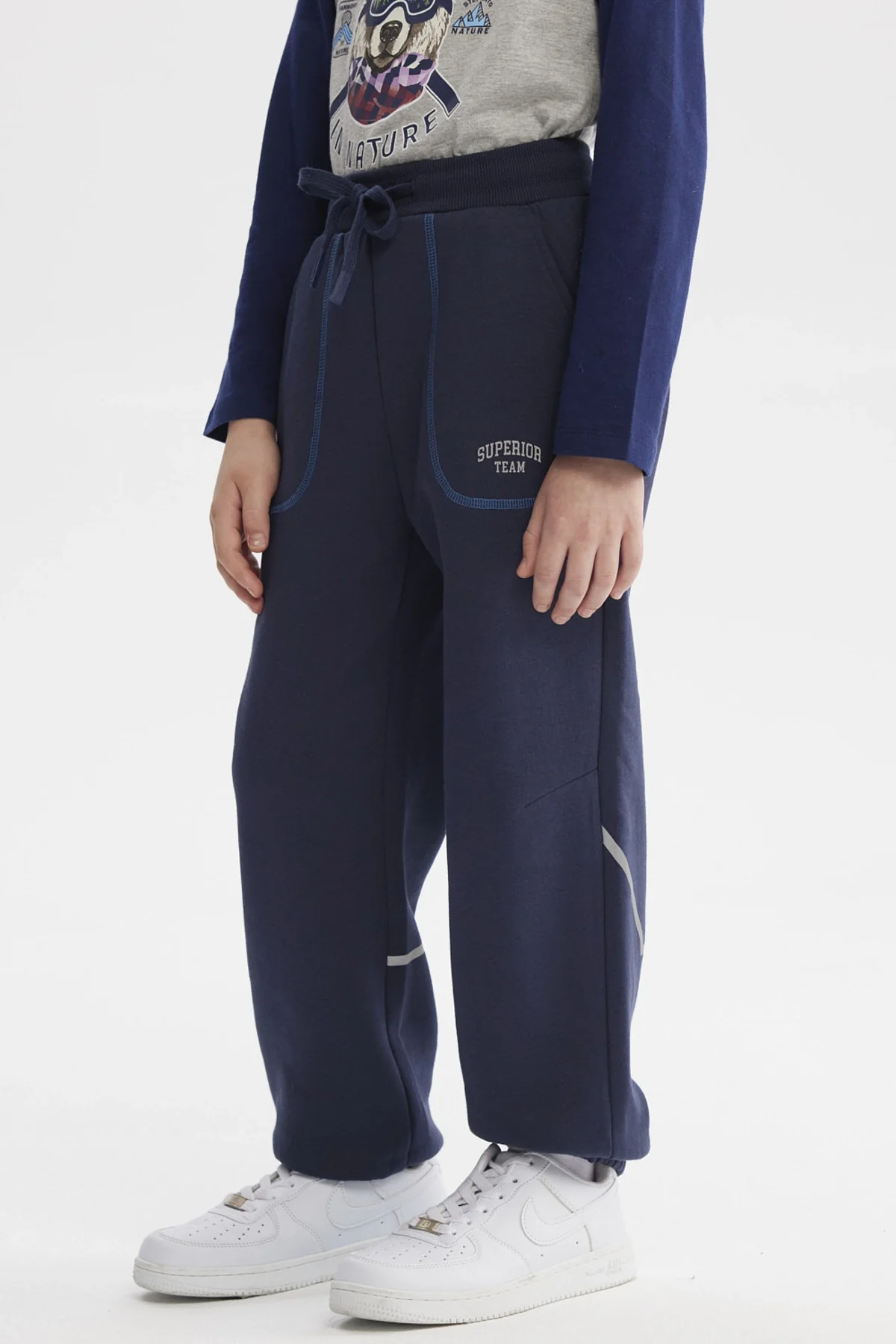 Pantalón Buzo Niño Pitillo Azul - Image 2