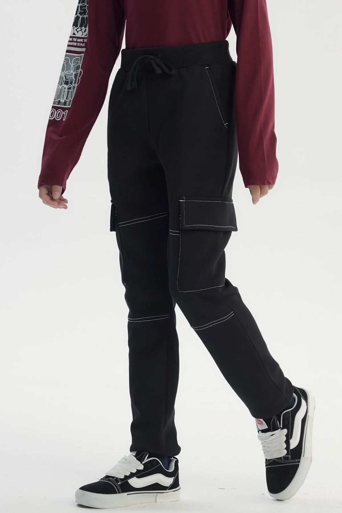 Pantalón Buzo Niño Pitillo Negro - Image 3
