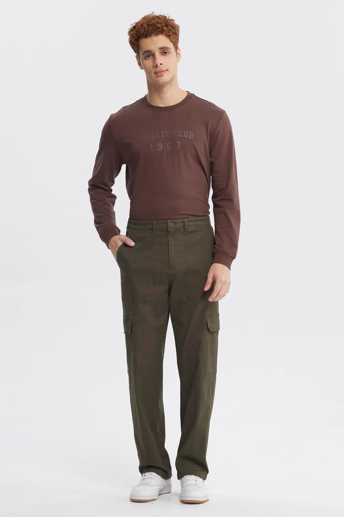 Pantalón Hombre Bolsillo Cargo Verde Militar - Image 4